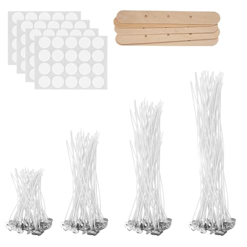 Kerzendochte, 200 STK Kerzendochte für Kerzen, 5cm/10cm/15cm/20cm Natürlichen Kerzendochten mit Dochthalter Holz und Doppelseitige Docht Aufkleber, für Kerzenherstellung Kerzendochte, 200 STK Kerzendochte für Kerzen, 5cm/10cm/15cm/20cm Natürlichen Kerzendochten mit Dochthalter Holz und Doppelseitige Docht Aufkleber, für Kerzenherstellung von HuangXinyu