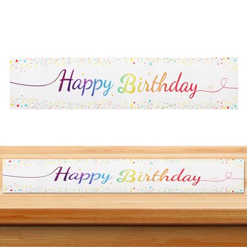 Tischläufer Geburtstag Tischdecke Geburtstag Weiß, Happy Birthday Tischläufer Tischdecke Happy Birthday Tischdeko Geburtstags Deko für Mann Mädchen Jungen Geburtstagsdeko Party Deko(180 x 35cm) von HuangXinyu
