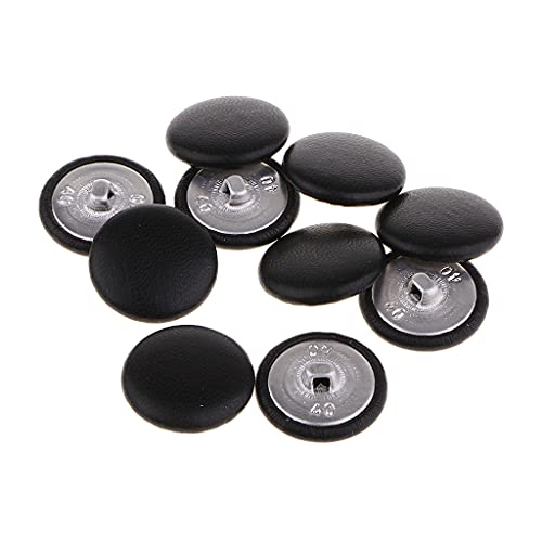 10 x Kunstlederknöpfe, rund, zum Nähen von Kleidung, Bastelprojekten, Schwarz, 20 mm von HuangguiyuanV