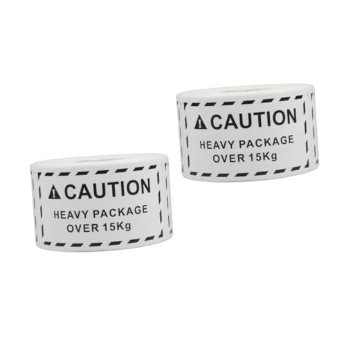 2 Rollen Übergewicht Aufkleber Verpackung Versand Warnschild für Umzugskartons Versandaufkleber weiß von HuangguiyuanV