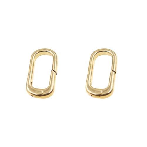 2pcs Oval Snap Push Connector Lock, Oval Ring Karabiner Ring Schmuck Messing Schlüsselanhänger Schloss, für Schmuckherstellung von HuangguiyuanV