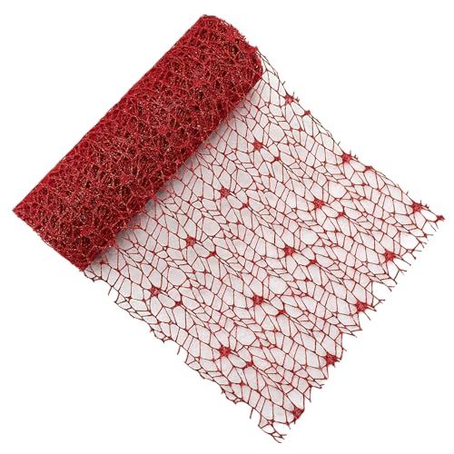 Glitzer-Gaze-Rolle, Blumenverpackung, Netzrolle, zum Basteln, für Blumen, Geschenkverpackungen, 25 cm x 4,5 m, Rot Glitzer-Gaze-Rolle, Blumenverpackung, Netzrolle, zum Basteln, für Blumen, Geschenkverpackungen, 25 cm x 4,5 m, Rot von HuangguiyuanV