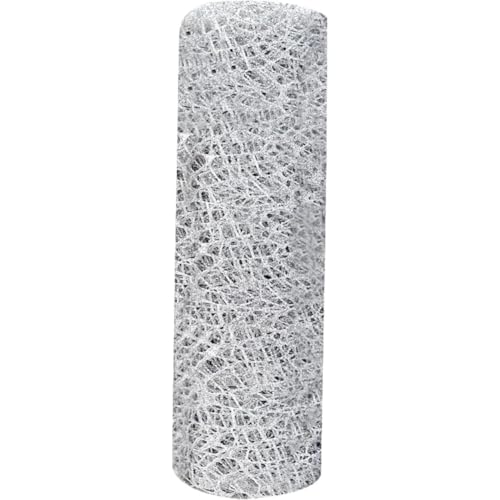 Glitzer-Gaze-Rolle, Blumenverpackung, Netzrolle, zum Basteln, für Blumen, Geschenkverpackungen, 25 cm x 4,5 m (Silber) von HuangguiyuanV