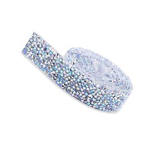Glitzernde Strass-Diamantbänder, selbstklebende Harz-Strassstreifen, für DIY-Dekoration, Basteln, Geschenkverpackungen (Weiß, 20 mm) von HuangguiyuanV