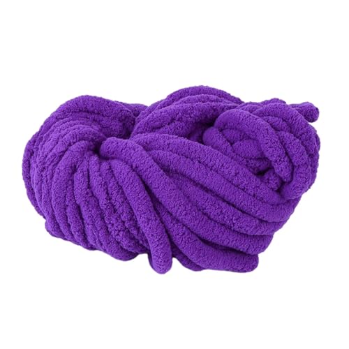 Grobes Chenille-Garn, sperrig, weich, dick, waschbar, Armstrickgarn, zum Basteln, Strickdecken, Haustierbett-Pullover, 20 mm (lila) von HuangguiyuanV