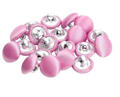 Metallknöpfe, 10 mm, satiniert, für Smoking, Anzüge, Kleider, Blusen, Mäntel, Nähprojekte, 50 Stück (Rosa) von HuangguiyuanV
