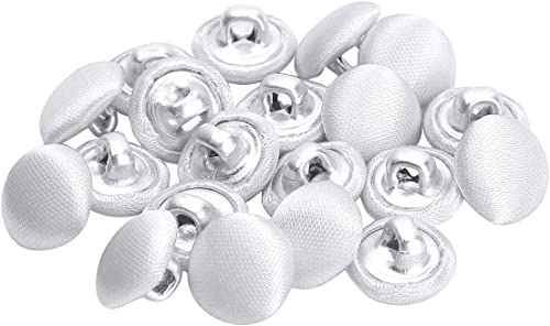 Metallknöpfe, 10 mm, satiniert, für Smoking, Anzüge, Kleider, Blusen, Mäntel, Nähprojekte, 50 Stück (weiß) von HuangguiyuanV