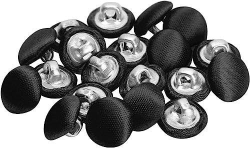 Metallknöpfe, 10 mm, satiniert, für Smoking, Anzüge, Kleider, Blusen, Mäntel, Nähprojekte (schwarz), 50 Stück von HuangguiyuanV