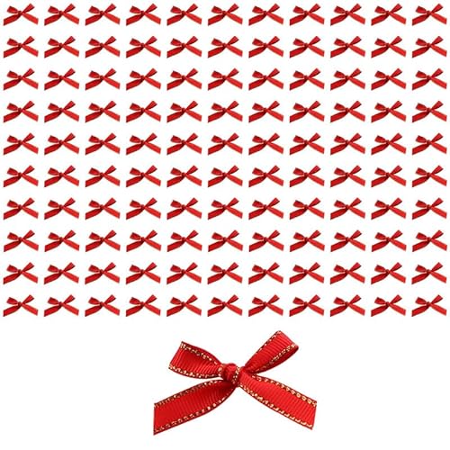 Mini-Schleifen, mehrfarbig, kleine Schleifen, Blumen, für Bastelarbeiten, Nähen, Scrapbooking, Hochzeit, Weihnachten, Party, Geschenk, Dekoration, Rot, 100 Stück Mini-Schleifen, mehrfarbig, kleine Schleifen, Blumen, für Bastelarbeiten, Nähen, Scrapbooking, Hochzeit, Weihnachten, Party, Geschenk, Dekoration, Rot, 100 Stück von HuangguiyuanV