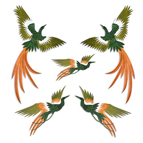 Stickerei-Vogel Phönix-Applikationen im chinesischen Stil, Viskose-Stoffaufkleber, modifizierte Beschriftung, für selbstgemachte Kleidung, Kleider, Nähzubehör, 5 Stück von HuangguiyuanV