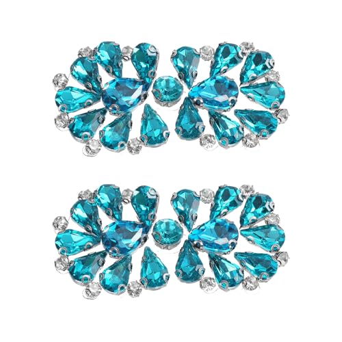Strass-Aufnäher, Blumenform, Applikation, Strass, Glitzer, Kristall, für Hochzeit, Brautkleid, Kleid, Mode-Accessoires, Seeblau, 2 Stück Strass-Aufnäher, Blumenform, Applikation, Strass, Glitzer, Kristall, für Hochzeit, Brautkleid, Kleid, Mode-Accessoires, Seeblau, 2 Stück von HuangguiyuanV