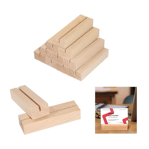 12 Stück Kartenständer Holz Doppelt Nutzbarer Tischkartenhalter für Menükarten, Fotos & Tischnummern | Stabile Naturholz-Aufsteller für Hochzeiten, Restaurants & Events von Huangyihan