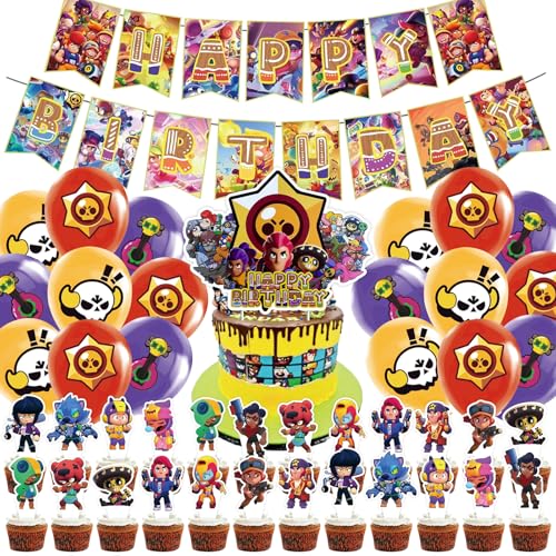 Huangzd 44 Stück Braw Stas Geburtstagsdeko Junge, Braw Stas Luftballons Geburtstag Set, Kindergeburtstag Folienballon, Geburtstag Party Deko Ballons Set für Kinder (A） von Huangzd
