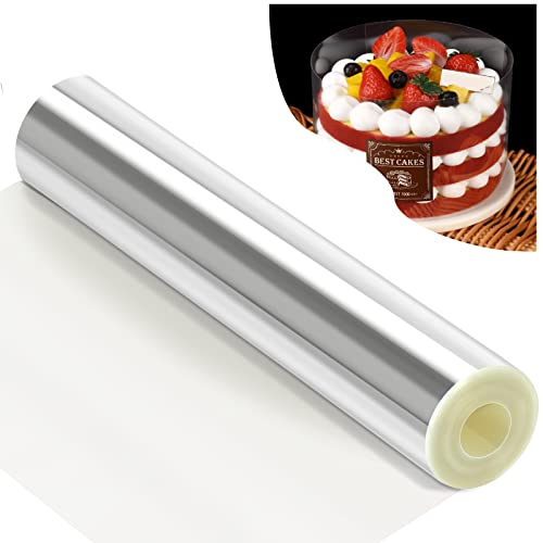 Huanmin Tortenrandfolie 30cm, Transparent Acetate Folie Rolle, Acetat Tortenrandfolie Wiederverwendbar, Cake Film für Torte Schokolade Mousse Kuchen Dessertringe (10m*30cm) von Huanmin