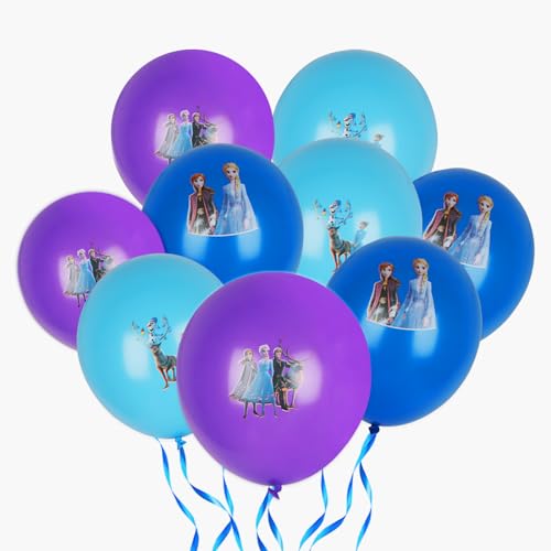 Frozen Thema Luftballons, 30PCS Party Geburtstags Luftballons Frozen Latex Ballons Mädchen Kindergeburtstag Dekoration Set für Party Deko Elsa Thema Frozen Geburtstag Dekoration Luftballons von Huanmin