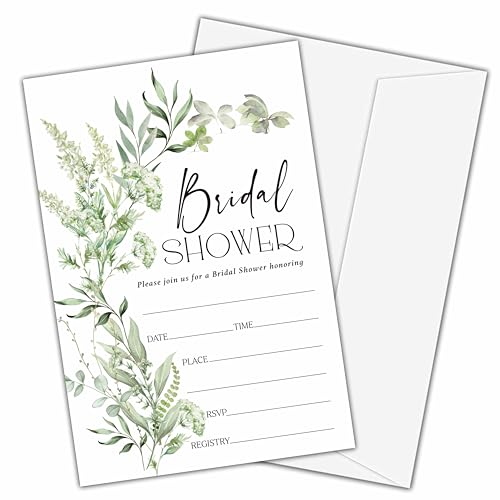 Brautdusche Einladungen Grün Brautdusche Einladungen mit Umschlägen Hochzeitseinladungen Brautdusche Einladungen Hochzeitsdusche Dekorationen 25 Einladungskarten und Umschläge (B03) von Huastatewolf