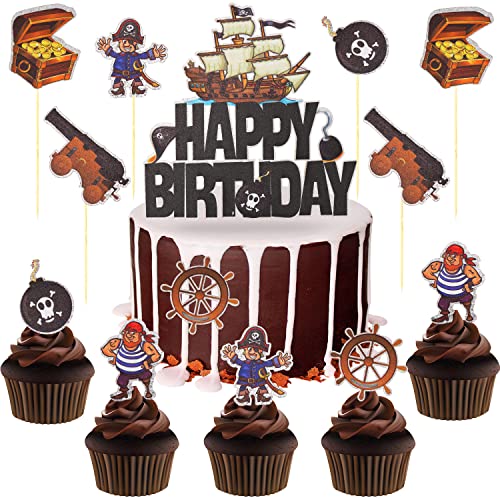 Huaxintoys 13 Stück Piraten Tortendeko Geburtstag, Happy Birthday Tortendeko, Piratenschiffe Tortenaufleger, Piraten Kuchen Topper mit Piraten-Elemente Geburtstag Dekoration Huaxintoys 13 Stück Piraten Tortendeko Geburtstag, Happy Birthday Tortendeko, Piratenschiffe Tortenaufleger, Piraten Kuchen Topper mit Piraten-Elemente Geburtstag Dekoration von Huaxintoys