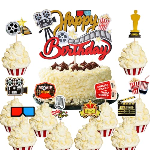 Huaxintoys 21 Stück Film-Thema Tortendeko,Filmabend Cake Topper, Movie Theater Cupcake Toppers,Movie Night Kuchen Dekorationen,Film Thema Party Kuchen Dekorationen,Kino Film Thema Party Kuchendeckel Huaxintoys 21 Stück Film-Thema Tortendeko,Filmabend Cake Topper, Movie Theater Cupcake Toppers,Movie Night Kuchen Dekorationen,Film Thema Party Kuchen Dekorationen,Kino Film Thema Party Kuchendeckel von Huaxintoys