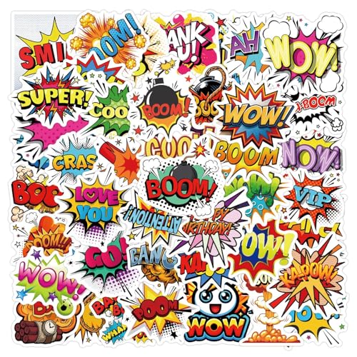 Huaxintoys 55 Stücke Onomatopoeic Graffiti Stickers, Explosion Graffiti Aufkleber, Vinyl Graffiti Sticker für Auto Motorräder Fahrrad Skateboard Gepäck Laptop Aufkleber Huaxintoys 55 Stücke Onomatopoeic Graffiti Stickers, Explosion Graffiti Aufkleber, Vinyl Graffiti Sticker für Auto Motorräder Fahrrad Skateboard Gepäck Laptop Aufkleber von Huaxintoys