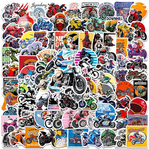 Huaxintoys Motorrad Sticker Set, Moto-Cross Vinyl Aufkleber für DIY Laptop Gepäck Kühlschrank Skateboard Motocross Fahrrad Phone Dekor Graffiti Aufkleber von Huaxintoys