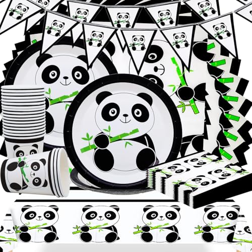 Huaxintoys Panda Party Thema Geschirr 62 PCS, Panda Thema Geburtstag Sfeier Geschirr,Panda Party Dekorationen,Enthält Panda Teller,Panda Tassen,Panda Servietten,Panda Tischdecke,Panda Dreiecksflagge Huaxintoys Panda Party Thema Geschirr 62 PCS, Panda Thema Geburtstag Sfeier Geschirr,Panda Party Dekorationen,Enthält Panda Teller,Panda Tassen,Panda Servietten,Panda Tischdecke,Panda Dreiecksflagge von Huaxintoys