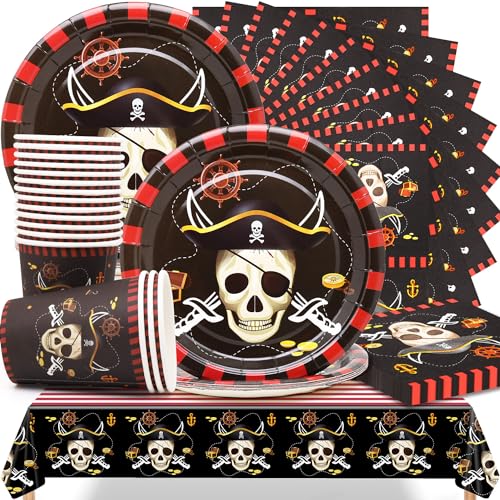 Huaxintoys Piraten Geburtstag Geschirr Set, Schatzkarten Deko Geburtstag Set Einschließlich 16 Dessert-Teller, 16 Becher, 20 Servietten und 1 Tischdecke für Kinder Party Geburtstag Dekoration Huaxintoys Piraten Geburtstag Geschirr Set, Schatzkarten Deko Geburtstag Set Einschließlich 16 Dessert-Teller, 16 Becher, 20 Servietten und 1 Tischdecke für Kinder Party Geburtstag Dekoration von Huaxintoys