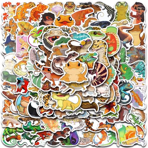 Huaxintoys Salamander Echsen Aufkleber Set, Aesthetic Gecko Wasserdicht Vinyl Stickers für Fahrrad Koffer Helm Laptop Skateboard Auto Motorrad Graffiti Scrapbook (110 Stück) von Huaxintoys