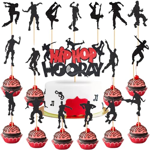Huaxintoys Tortendeko Hip Hop, 18 Stücke Street Dance Kuchen Deko, Cake Topper Hip Hop, Rock Musik Thema Hip Hop Deko für Geburtstagskuchen Dekorationen Huaxintoys Tortendeko Hip Hop, 18 Stücke Street Dance Kuchen Deko, Cake Topper Hip Hop, Rock Musik Thema Hip Hop Deko für Geburtstagskuchen Dekorationen von Huaxintoys