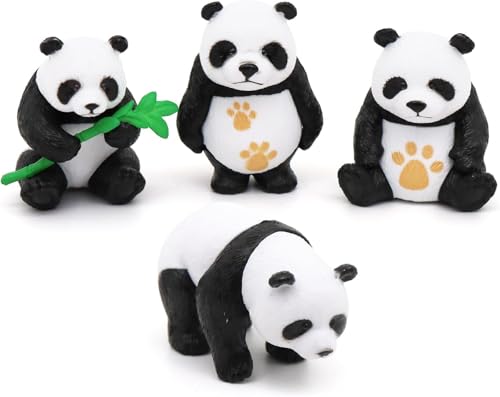 Mini Panda Figuren,4 PCS,Huaxintoys, Panda Dekoration, Panda Kuchendeckel, Ornamente für Kinderfeste, Panda Gartenpuppe Dekoration,Panda-Ornamente, Garten, Mikro-Landschaft,Bonsai, Handwerk von Huaxintoys