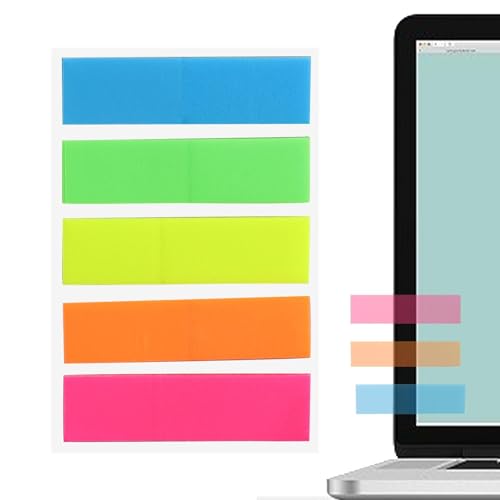 Huayeex Haftnotiz-Tabs, 100 x PET-Buch-Anmerkungen, bunte Papierbox-Marker, fluoreszierende Etikettenaufkleber, durchscheinend für Rezept-Notizbuch Huayeex Haftnotiz-Tabs, 100 x PET-Buch-Anmerkungen, bunte Papierbox-Marker, fluoreszierende Etikettenaufkleber, durchscheinend für Rezept-Notizbuch von Huayeex