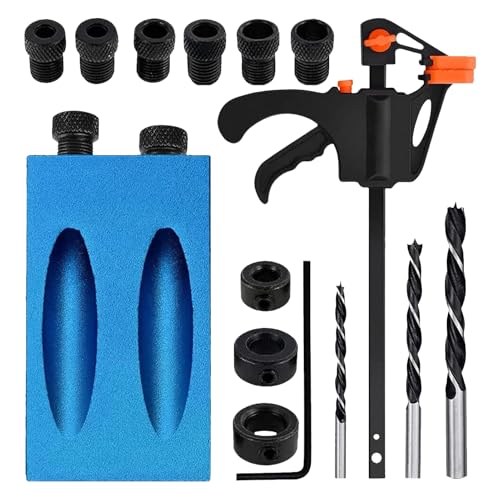 Huayeex Pocket Hole Jig Set | 15 Grad Holzverbindungsschablone,Präzise Ausrichtung Für Verbindungsschrauben Bei Möbelbau & Zimmerei Huayeex Pocket Hole Jig Set | 15 Grad Holzverbindungsschablone,Präzise Ausrichtung Für Verbindungsschrauben Bei Möbelbau & Zimmerei von Huayeex