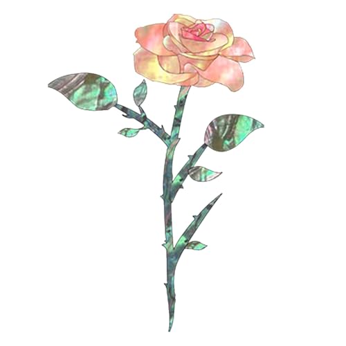 Huayeex Ukulele-Aufkleber, Gitarren-Aufkleber | Rose Magnolien Vogel Headstock Aufkleber | Musikinstrumenten-ationen, abnehmbare Rosen-Aufkleber, Bass-, Gitarrenbrett-Aufkleber von Huayeex