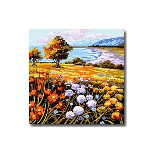 Hudemas Komplette Gobelin Stickpackung Landschaften halber Kreuzstich inkl.Sticktwist 30x30 cm (733) von Hudemas