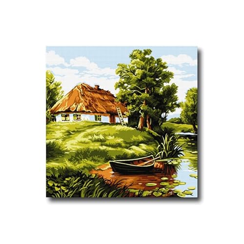 Hudemas Komplette Gobelin Stickpackung Landschaften halber Kreuzstich inkl.Sticktwist 30x30 cm (738) von Hudemas