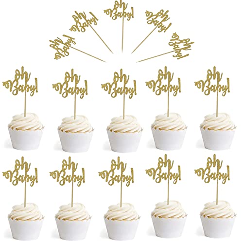 20 Stück Oh Baby Shower Cake Toppers, Tortendeko Gold OH Baby, Baby Shower Cake Decorations, Glitter Oh Baby Cupcake Topper, Junge OH Baby Cake Decoration für Hochzeit, Geburtstag, Baby Shower 20 Stück Oh Baby Shower Cake Toppers, Tortendeko Gold OH Baby, Baby Shower Cake Decorations, Glitter Oh Baby Cupcake Topper, Junge OH Baby Cake Decoration für Hochzeit, Geburtstag, Baby Shower von Hudiepan