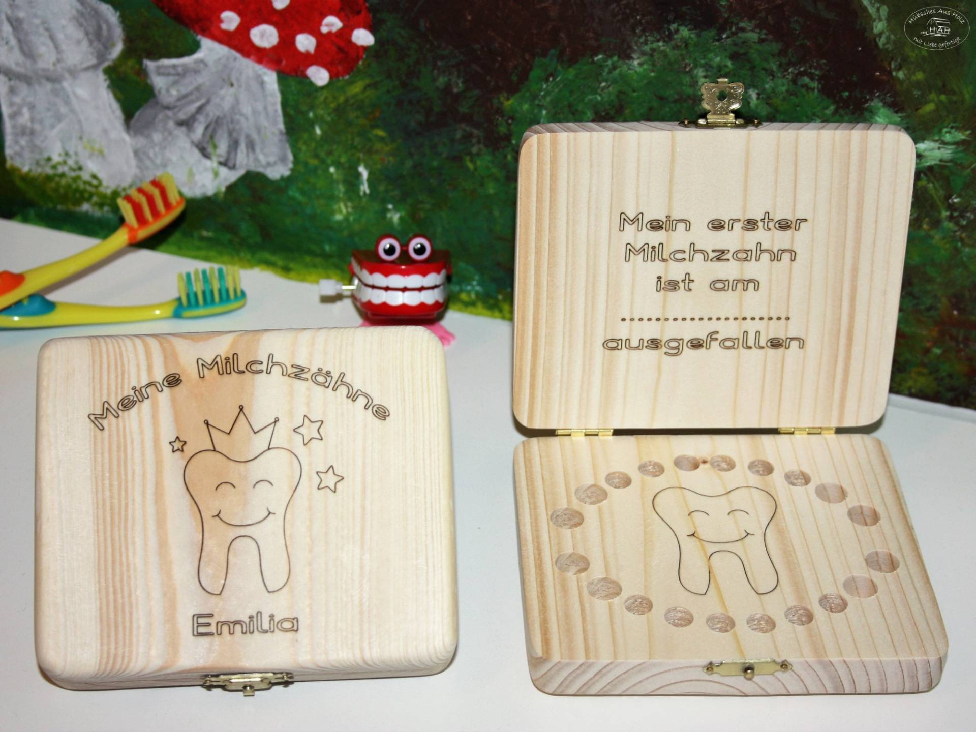 Milchzahnbox Aus Holz, Personalisiert/Milchzahndose Holz Zahndose Zahnbox Holzbox Zähne, Geschenk Zahnfee, Box Für Kinderzähne Milchzahnbox Aus Holz, Personalisiert/Milchzahndose Holz Zahndose Zahnbox Holzbox Zähne, Geschenk Zahnfee, Box Für Kinderzähne von HuebschesAusHolz