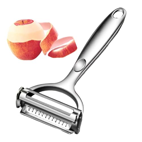 2-in-1 Schäler und Julienneschneider, Sparschäler aus Edelstahl für Obst & Gemüses, Edelstahl Kartoffelschäler, Zweischneidige Schäler Sparschäler Ergonomischer Griff für Kartoffeln Karotten 2-in-1 Schäler und Julienneschneider, Sparschäler aus Edelstahl für Obst & Gemüses, Edelstahl Kartoffelschäler, Zweischneidige Schäler Sparschäler Ergonomischer Griff für Kartoffeln Karotten von Huehkir