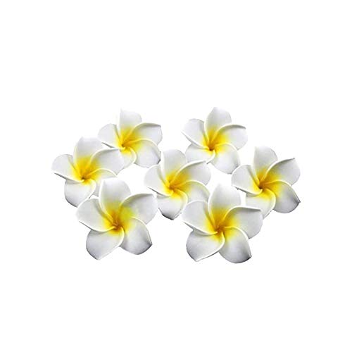 FVLFIL HugeStore 100er 4CM Plumeria Hawaiian Frangipani Schaumblüte für Hochzeit Party Dekoration Weiß von HugeStore