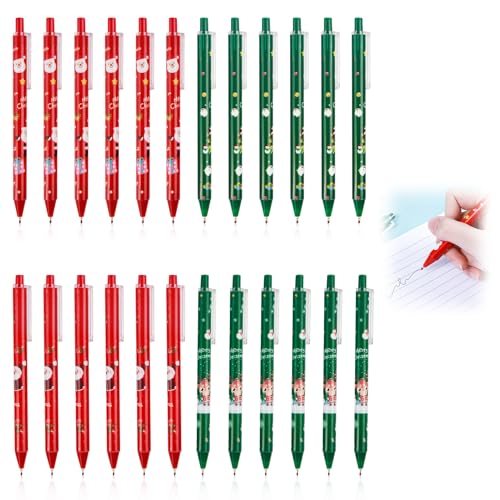 Hugfads 24 Stück Weihnachts Kugelschreiber 0.5mm Druckkugelschreiber, Weihnachts Schreibender Kugelschreiber für Studenten Kinder Weihnachten Party Geschenke Bag Fillers Hugfads 24 Stück Weihnachts Kugelschreiber 0.5mm Druckkugelschreiber, Weihnachts Schreibender Kugelschreiber für Studenten Kinder Weihnachten Party Geschenke Bag Fillers von Hugfads