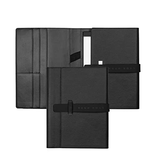 Hugo Boss Schreibmappe Illusion Gear A5 aus Kunstleder in der Farbe Schwarz, 23,5 x 17,5 x 2 cm, HDM212A von HUGO BOSS