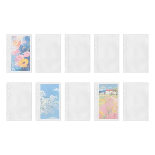 A6 BINDER -Taschen - 10 -teilige Klare Bindemittel -Einsätze - Budget -Blech -Beschützerhülsen Mit 6 Löchern, Wasserdichte Lose -Blattbeutel Für Notebook -Dokumente, Foto, Bills Organizer Money von Hugsweet