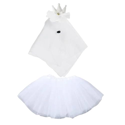 Hugsweet Hochzeitsoutfits Für Gartengänse - Tierkostüm Partykleid Schleier - Weißer Gänse Rock Deko Für Gartenparty Outdoor Dekoration Besondere Anlässe von Hugsweet