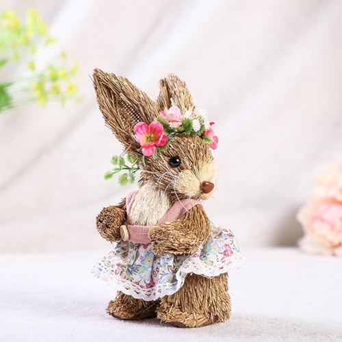 Hugsweet Osterhase Aus Stroh, Stehend, Osterhasenfigur Aus Stroh, Ornament, Stehend, Hasenstatue, Figur, Aus Stroh Gewebte Osterhasendekoration Für Tisch, Heimdekoration, 15 cm Hugsweet Osterhase Aus Stroh, Stehend, Osterhasenfigur Aus Stroh, Ornament, Stehend, Hasenstatue, Figur, Aus Stroh Gewebte Osterhasendekoration Für Tisch, Heimdekoration, 15 cm von Hugsweet