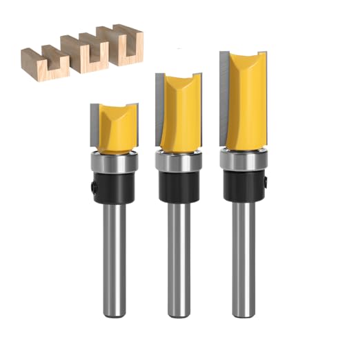Hugwish bündigfräser kugellager oben 6mm 3pcs, fräser für oberfräse 6mm schaft, planfräser, kopierfräser, holzfräser für oberfräse, fräser für oberfräse Hugwish bündigfräser kugellager oben 6mm 3pcs, fräser für oberfräse 6mm schaft, planfräser, kopierfräser, holzfräser für oberfräse, fräser für oberfräse von Hugwish