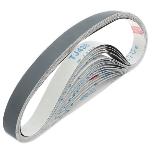 20 Stück Schleifbänder 25 x 760 mm,Schleifband Set je 5 x Korn 400/600/800/1000 für Bandschleifer Schleifmaschine,Körnung für Polieren Metall, Holz von HuhWafee