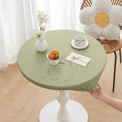 Huierxun Runde PU-Tischdecke mit hohem elastischem Rand, 78,7 cm Durchmesser, wasserdicht, öldicht, verbrühungssicher, schmutzabweisend, abwischbar, Tischdecke für drinnen und draußen, Picknick, Grün Huierxun Runde PU-Tischdecke mit hohem elastischem Rand, 78,7 cm Durchmesser, wasserdicht, öldicht, verbrühungssicher, schmutzabweisend, abwischbar, Tischdecke für drinnen und draußen, Picknick, Grün von Huierxun