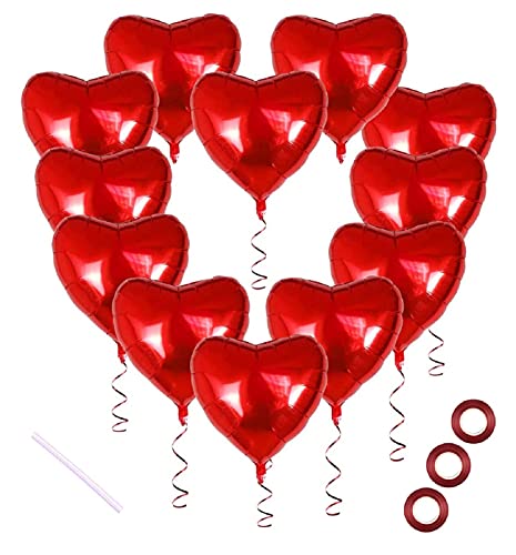 Folienballon herz rot,30 STK 18 Zoll Luftballons Rot, Herz Helium Luftballons, Folienballon Hochzeit,Dekoration für Romantische Atmosphäre, Heiratsantrag, Valentinstag,Geburtstag, Party Dekoration von Huifengjie