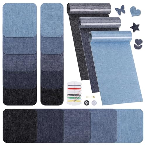 Huiguli Flicken zum Aufbügeln, Patches zum Aufbügeln Jeans, 3 Rollen Bügelflicken Jeans &15 Stück Jeans Aufbügelflicken, Jeans Flicken zum Aufbügeln Innen, Reparaturflicken für Kleidung Huiguli Flicken zum Aufbügeln, Patches zum Aufbügeln Jeans, 3 Rollen Bügelflicken Jeans &15 Stück Jeans Aufbügelflicken, Jeans Flicken zum Aufbügeln Innen, Reparaturflicken für Kleidung von Huiguli