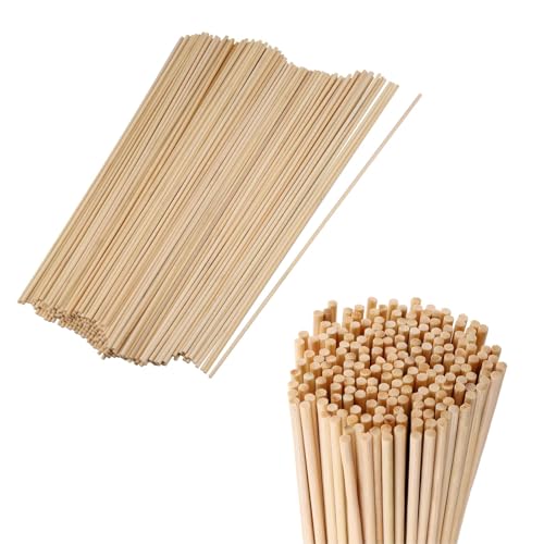 Huiguli Holzstäbe zum Basteln, 200 Stück Holzstäbchen Rund, 300 * 3mm Holzsticks zum Basteln, Gratfrei Holzstabe für Handwerk,DIY,Modellbau von Huiguli