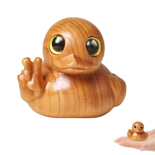 Handgefertigte Yeah Geste Mini-Enten-Figur, niedliche Holzenten, Ornamente, positive Enten-Holzfigur, Statue, niedliches Zeug für Entenliebhaber, lustige Enten-Geschenke, Holzfigur für Büro, Auto, Handgefertigte Yeah Geste Mini-Enten-Figur, niedliche Holzenten, Ornamente, positive Enten-Holzfigur, Statue, niedliches Zeug für Entenliebhaber, lustige Enten-Geschenke, Holzfigur für Büro, Auto, von Huipalon